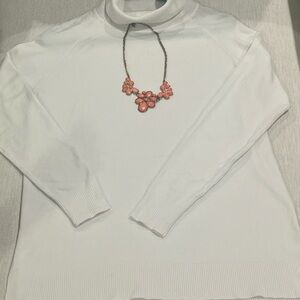 Off white/ Ivory Turtleneck Tunic Sweater